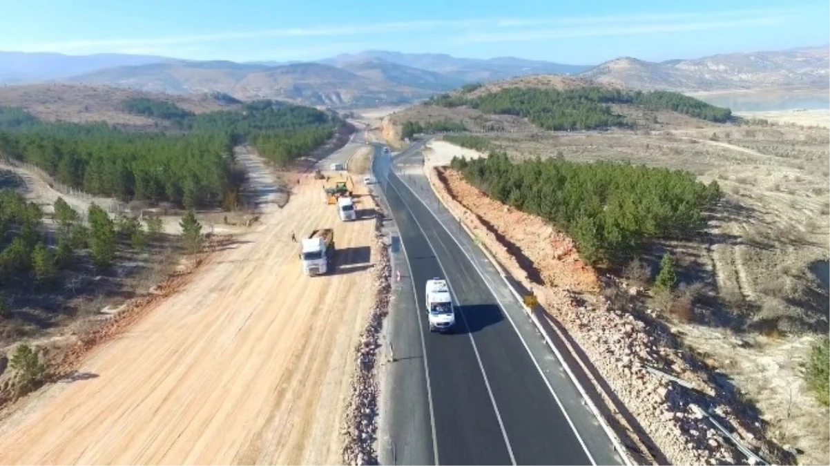 Beyşehir-Konya Karayolu Duble Yol Çalışmaları Havadan Görüntülendi