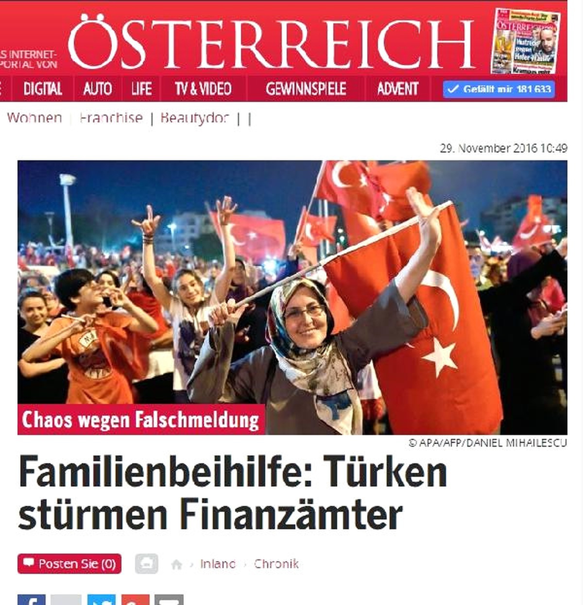 Türkler Avusturya Medyasının Manşetlerinde