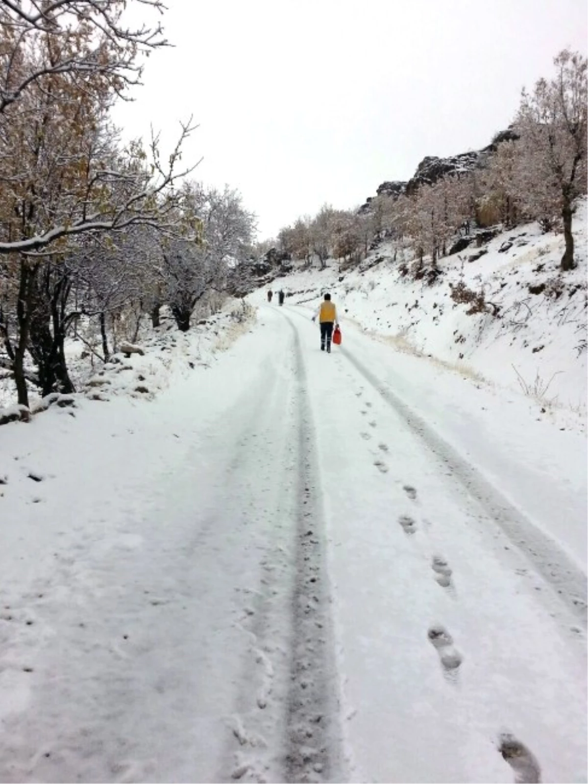 Sağlık Ekipleri Karlı Havada Hastaya Ulaşmak İşçin 5 Kilometre Yürüdü