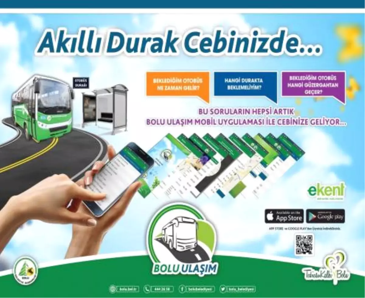 Bolu\'da \'Akıllı Durak Projesi\' Cep Telefonlarında