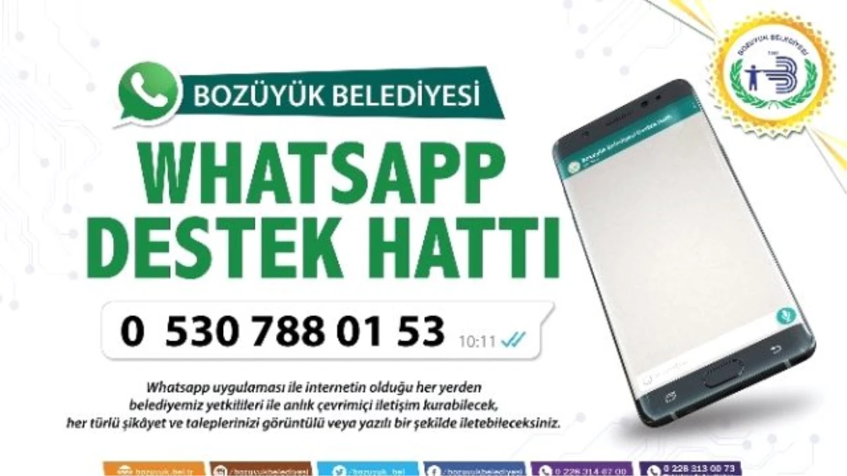 Bozüyük Belediyesi \'Whatsapp Destek Hattı\' Devrede