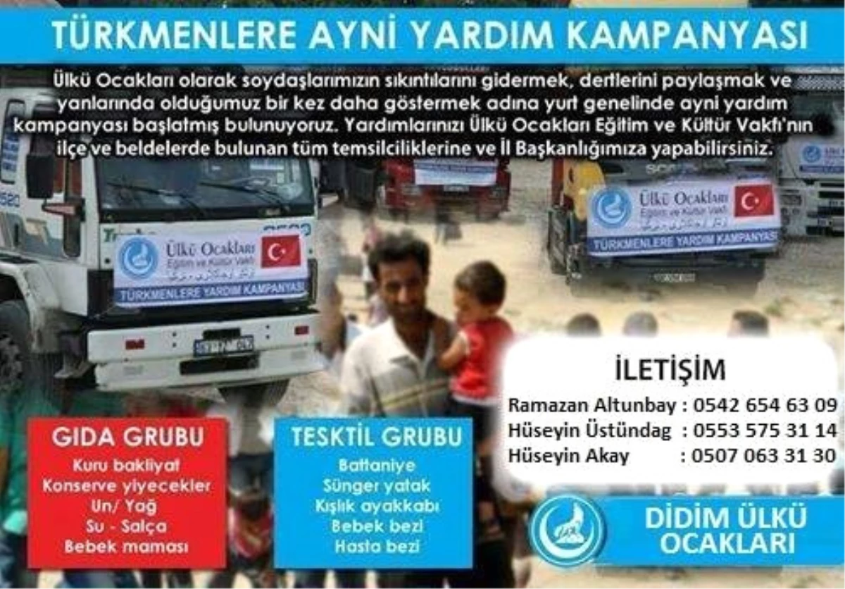 Didim Ülkü Ocakları\'ndan Türkmenlere Yardım Kampanyası