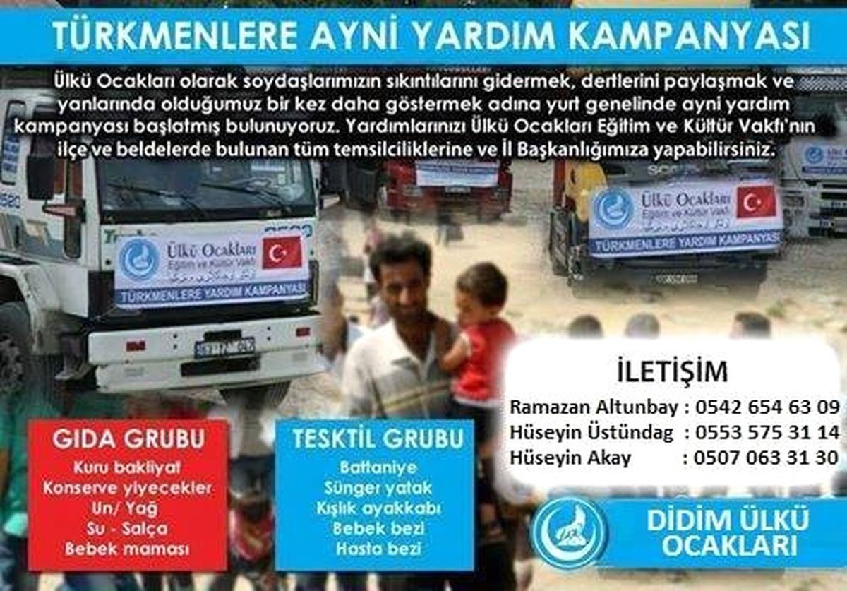 Didim Ülkü Ocakları\'ndan Türkmenlere Yardım Kampanyası
