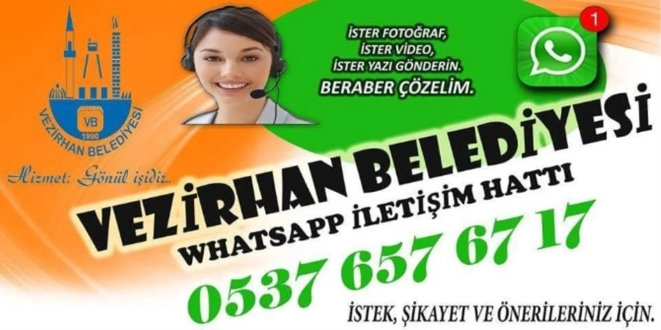 Vezirhan Belediyesi Whatsapp Destek Hattı Açıldı