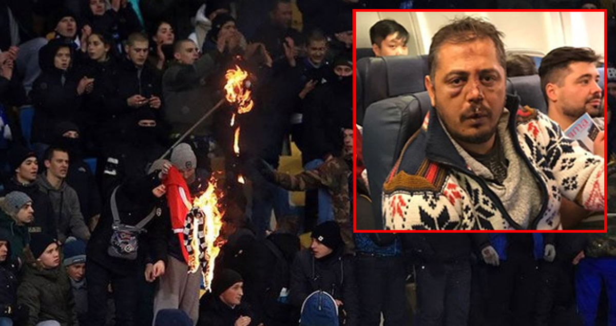 Kiev'de Beşiktaşlı Taraftarlar Saldırıya Uğradı, Maçta Sandalyeler Havada Uçuştu