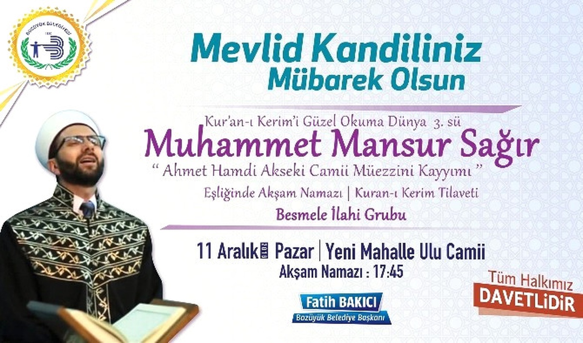 Bozüyük Belediyesi\'nden Mevlid Kandili Programı