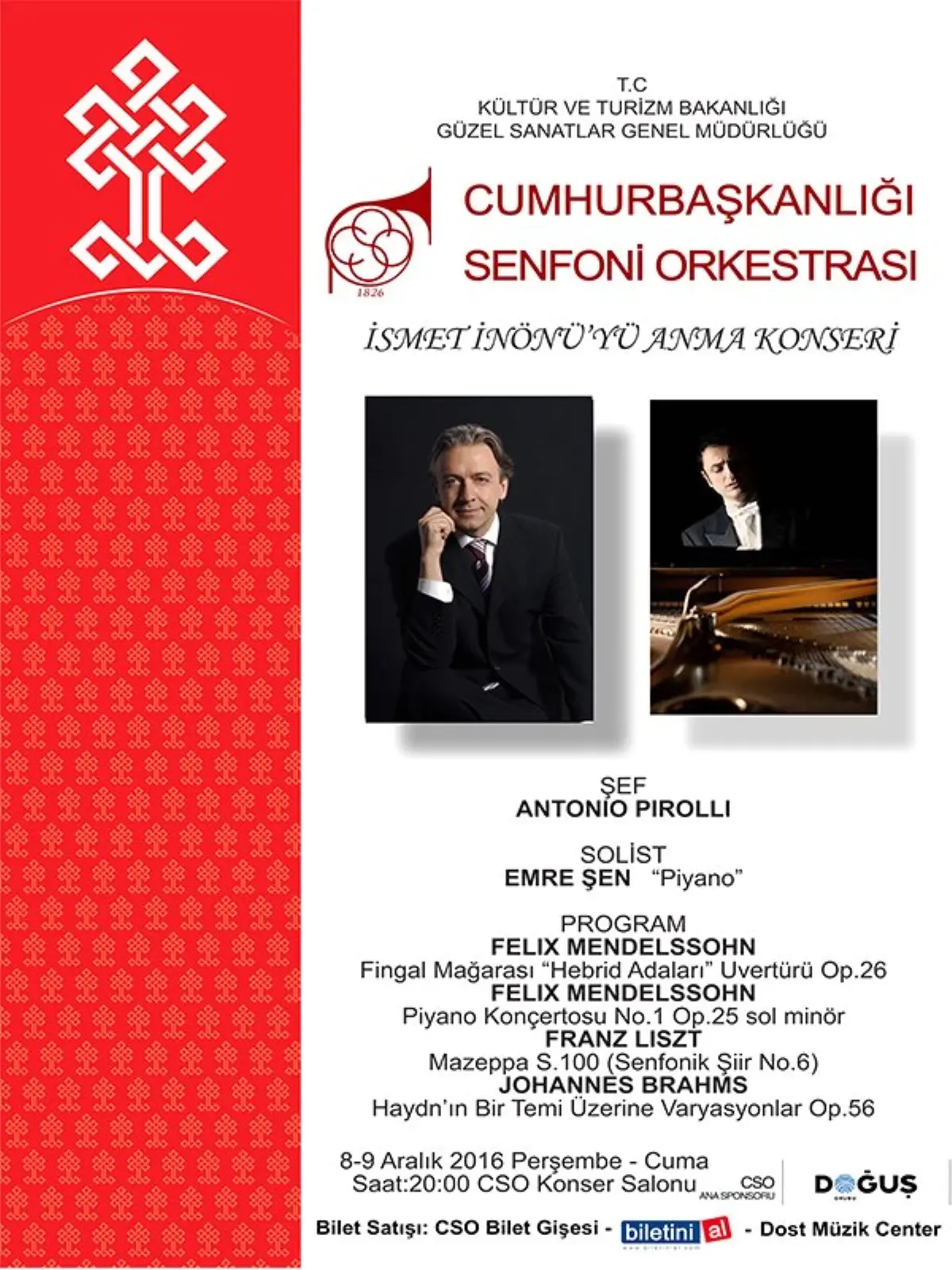 C.s.o İsmet İnönü'yü Anma Konseri 8 Aralık