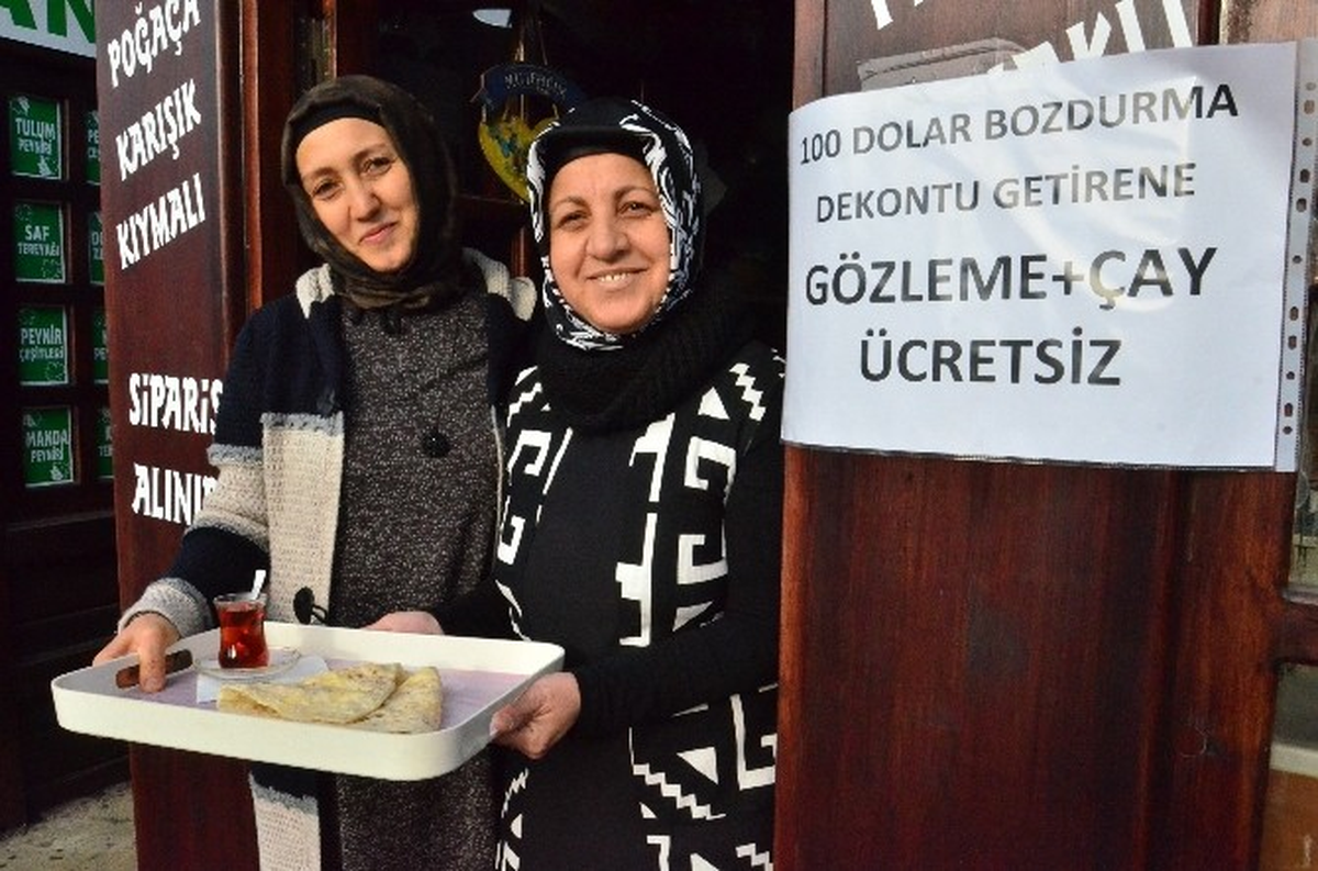 100 Dolar Bozdurup Getirene Gözleme ve Çay Hediye