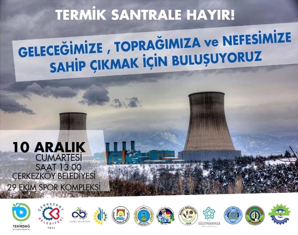 Tekirdağ Büyükşehir Belediyesi\'nden Termik Santral Açıklaması