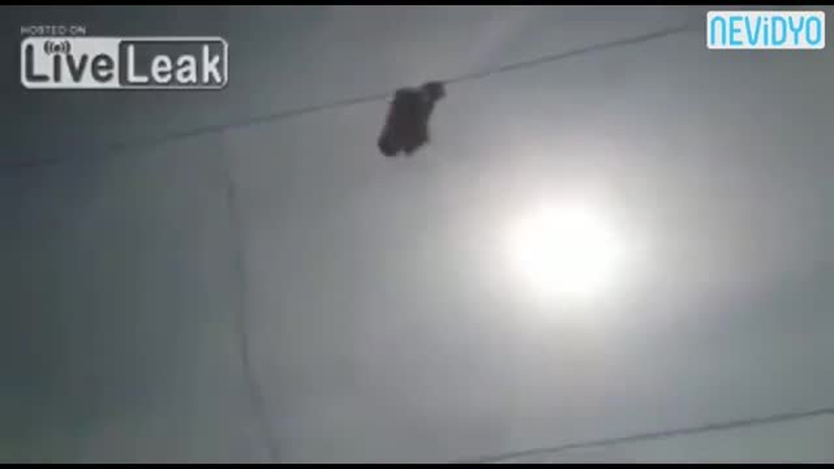 Yüksek Gerilim Hattında Asılı Kaldı!