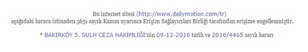 Dailymotion\'a Erişim Engeli!