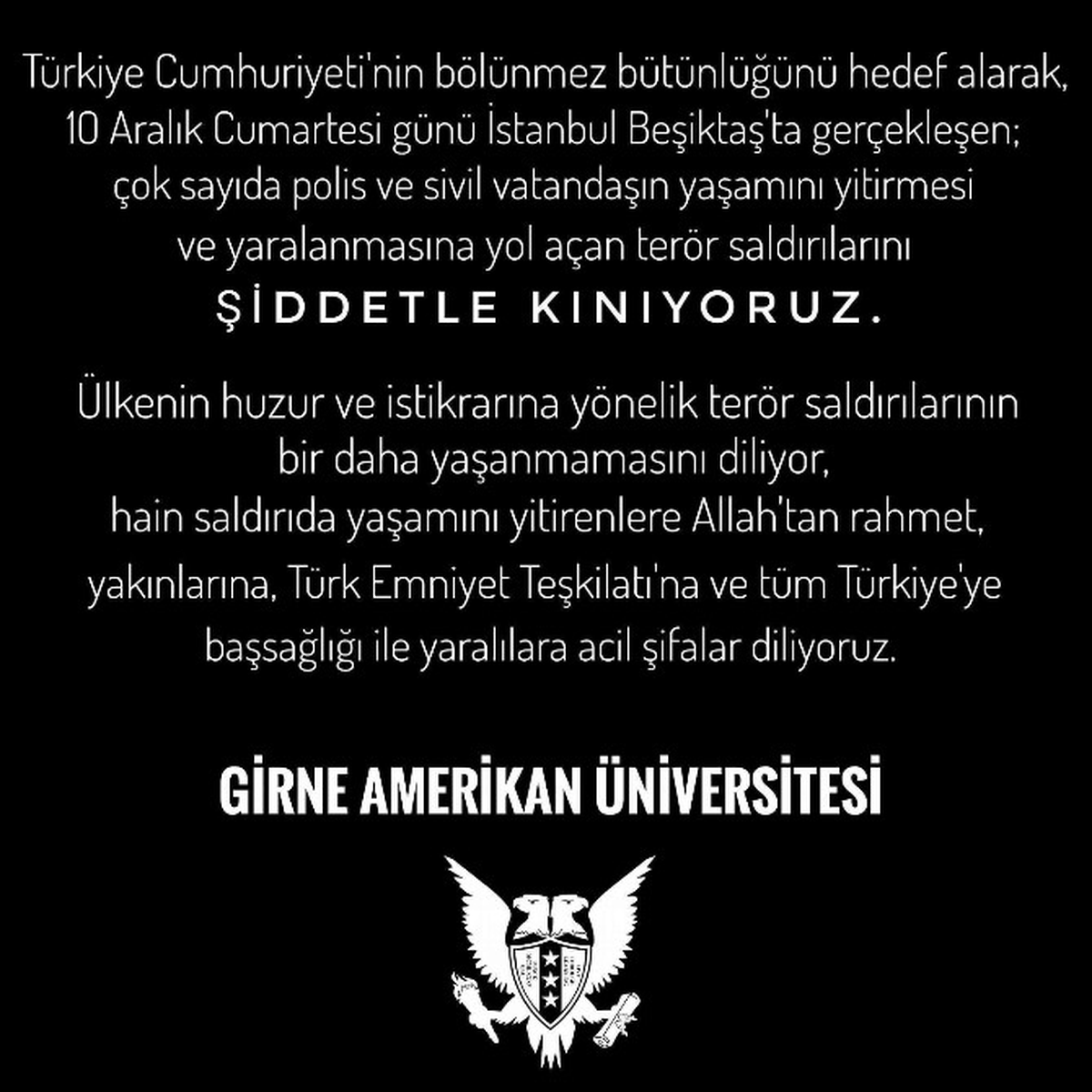 Gaü\'den, İstanbul Gerçekleşen Terör Saldırısına Kınama