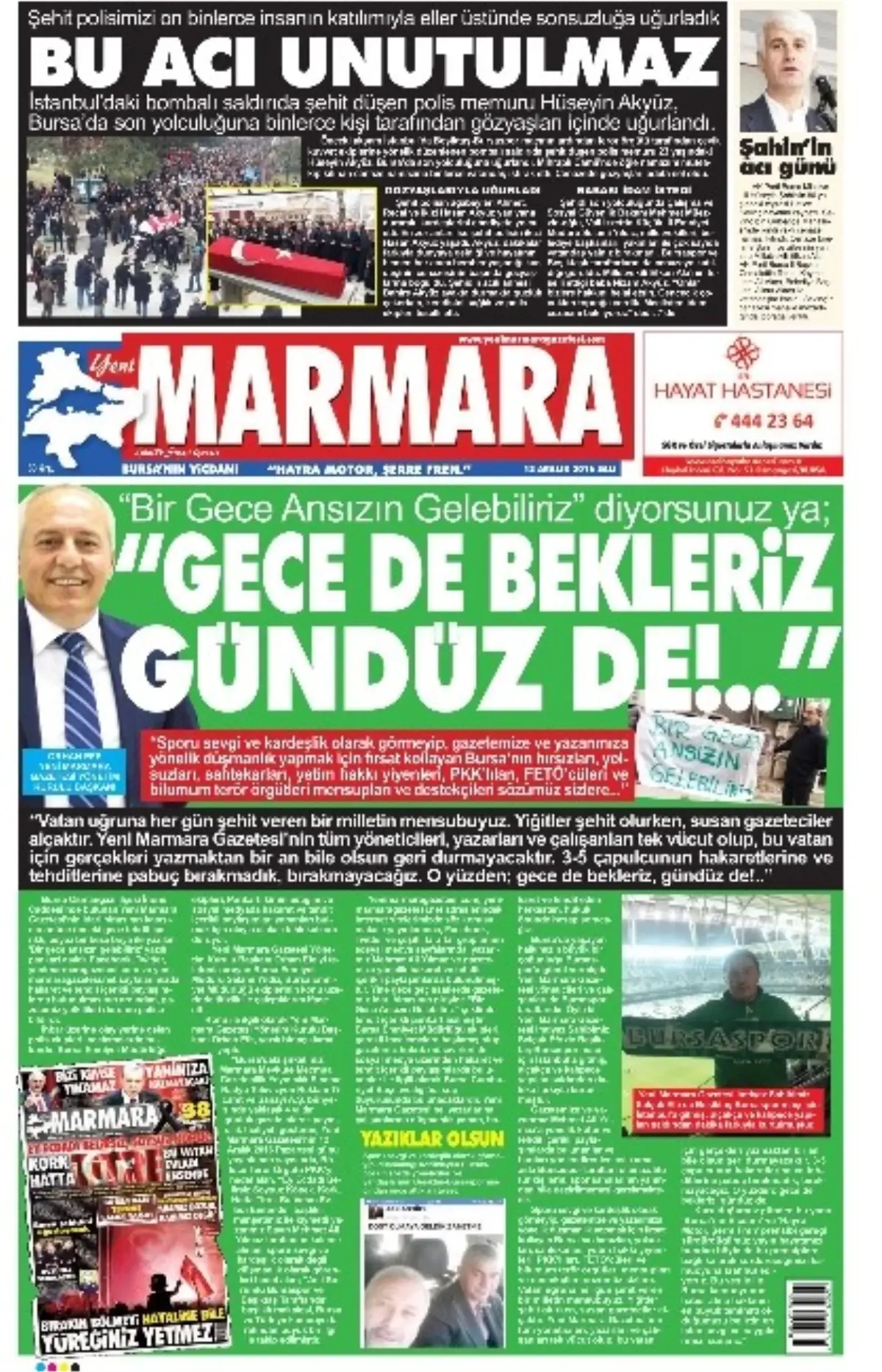 Pankartlı Tehdide O Gazeteden Yanıt