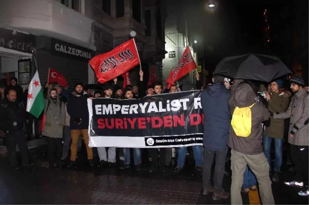 Rusya ve İran Büyükelçilikleri Önünde Protesto