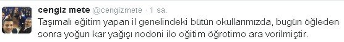 Gaziantep\'te Eğitime Ara Verildi
