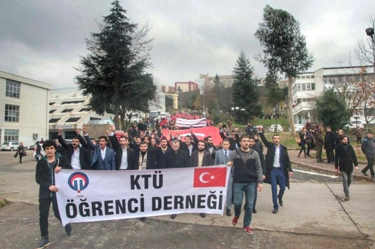 Ktü Öğrenci Derneği\'nden Teröre Lanet Yürüyüşü