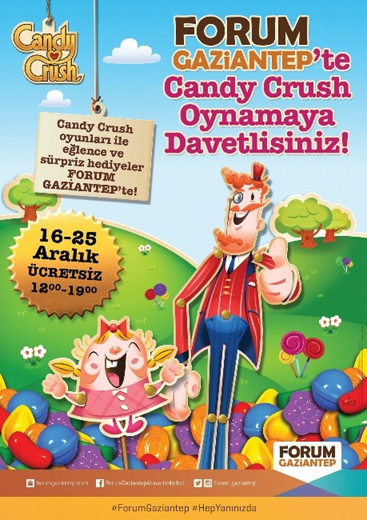 Milyonların Sevdiği Oyun Candycrush, Forum Gaziantep\'e Geliyor