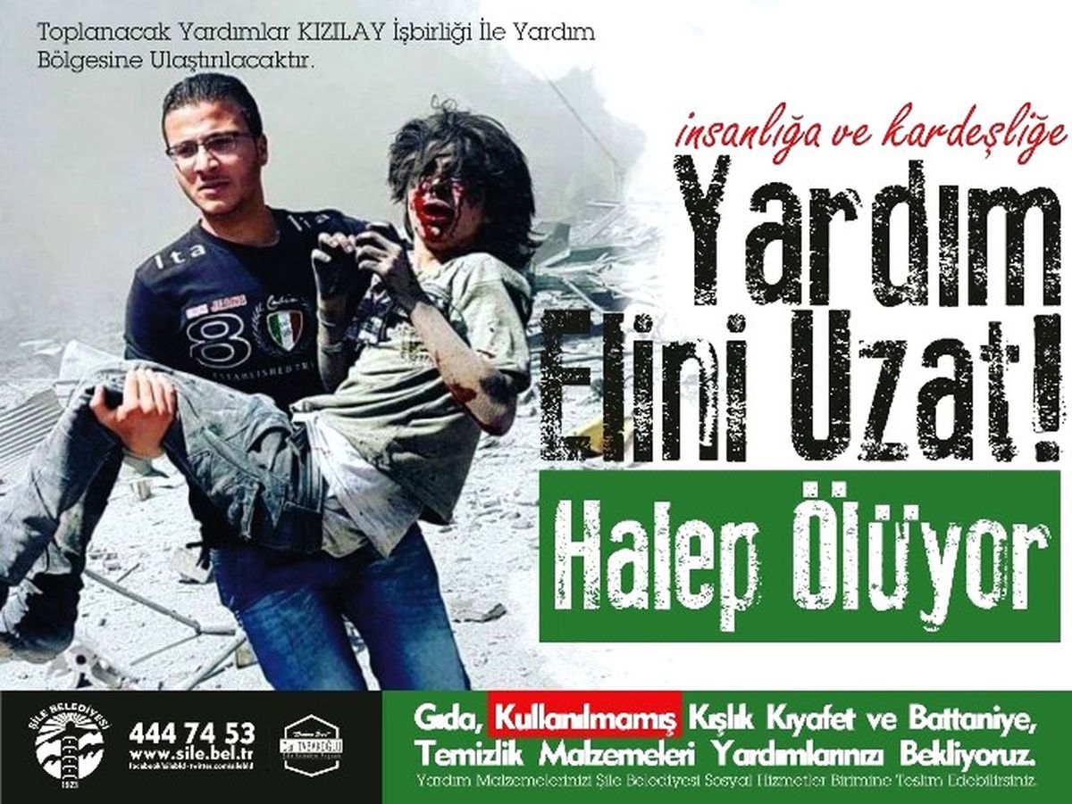 Şile Belediyesinden Halep\'e Yardım Kampanyası