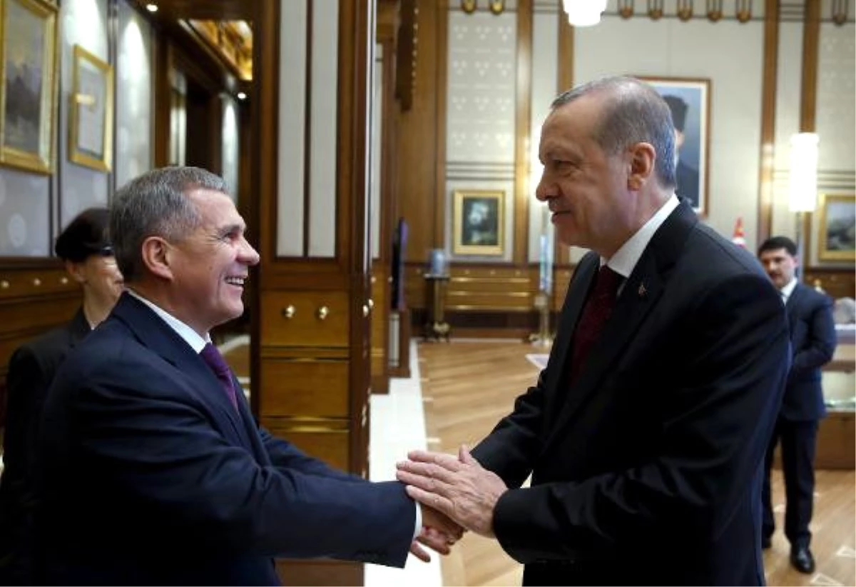 Cumhurbaşkanı Erdoğan, Tataristan Cumhurbaşkanı Rüstem Minnihanov ile Görüştü