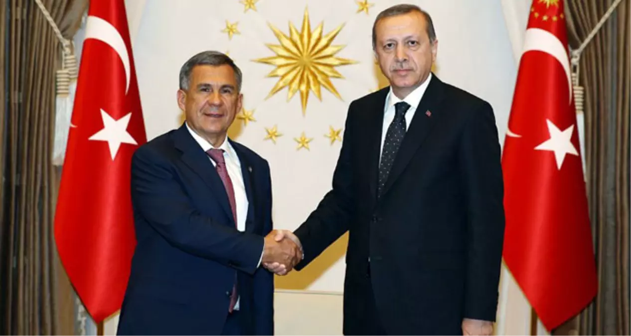 Dha Ankara - Cumhurbaşkanı Erdoğan, Tataristan Cumhurbaşkanı Rüstem Minnihanov ile Görüştü