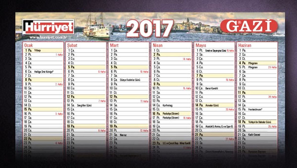 Hürriyet\'ten Okurlarına Takvim