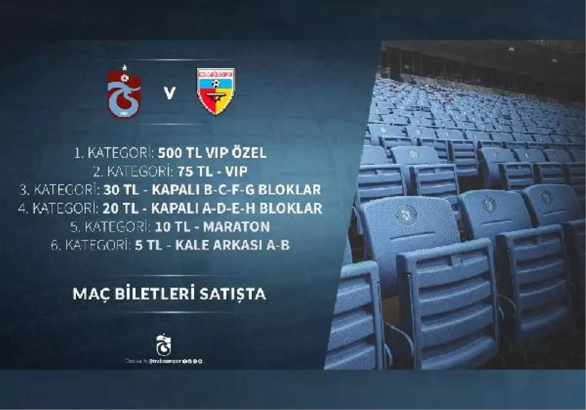 Trabzonspor\'un Kupada Kızılcabölükspor ile Oynayacağı Maçın Biletleri Satışa Çıktı