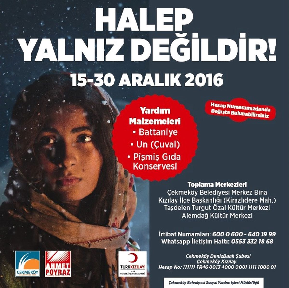 Çekmeköy Belediyesi\'nden Halep\'e Yardım Kampanyası