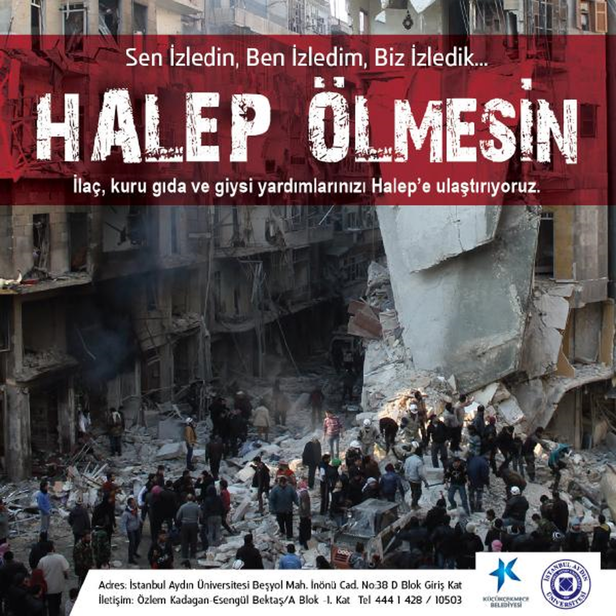 İstanbul Aydın Üniversitesi Halep\'e Yardım Eli Uzatıyor