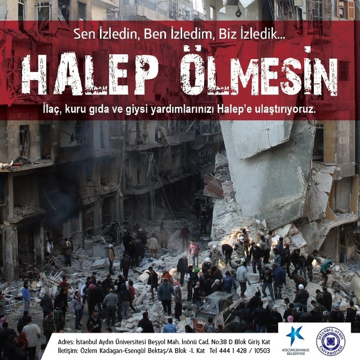 İstanbul Aydın Üniversitesi Halep\'e Yardım Elini Uzatıyor