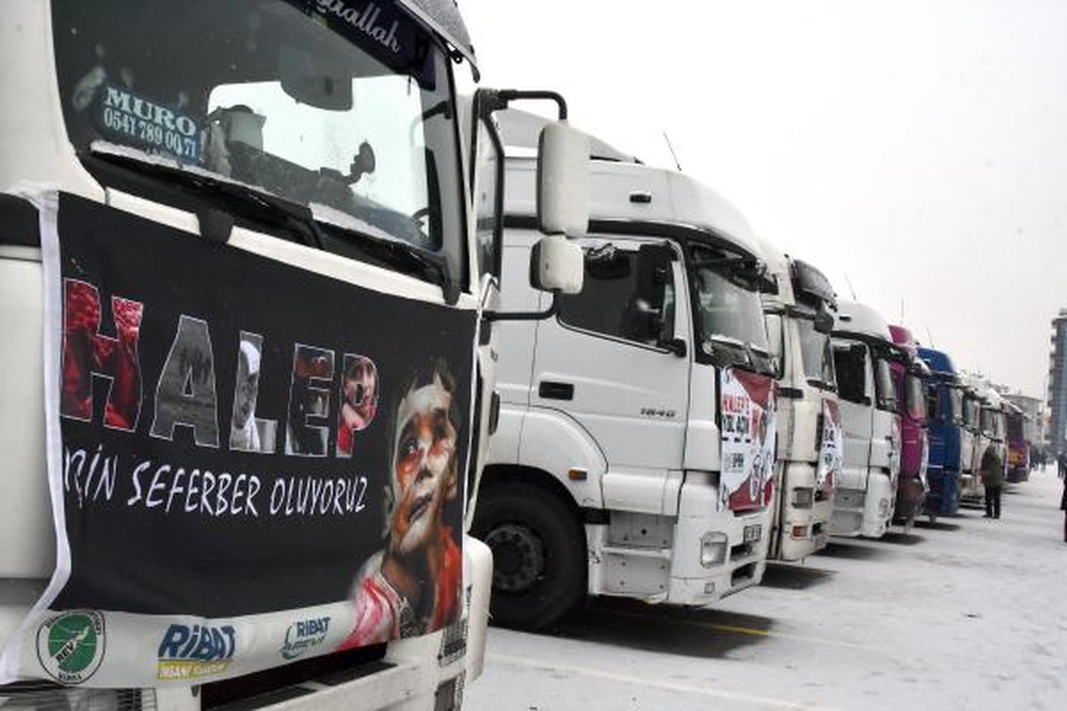 Konya\'dan Halep\'e 60 Tır\'lık Yardım