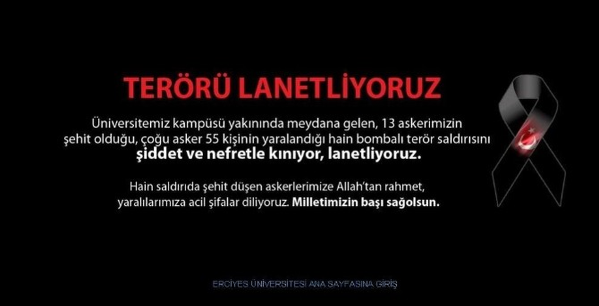 Erciyes Üniversitesinden Kınama