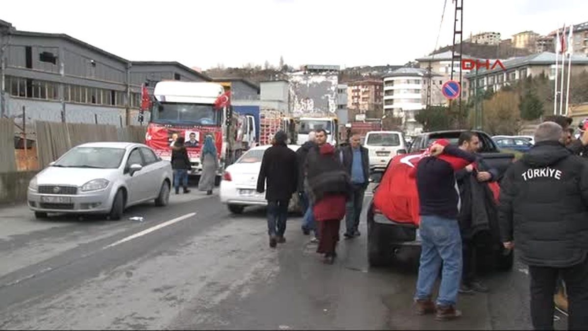 Hafriyat Kamyonlarıyla Terörü Protesto Konvoyu