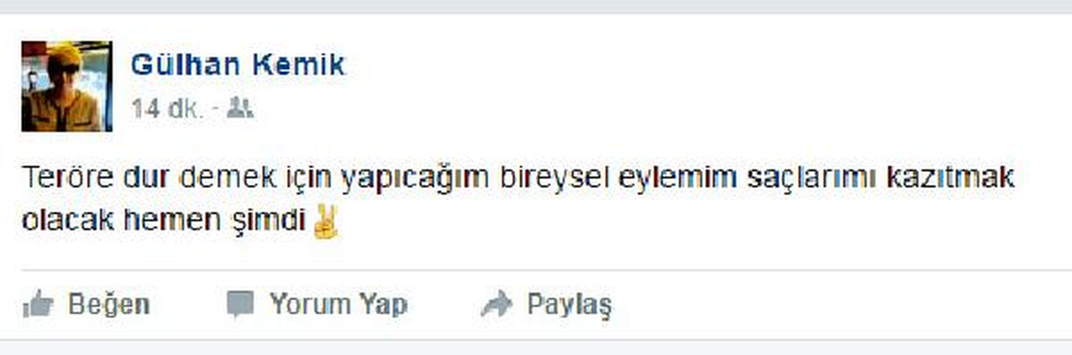 1 Çocuk Annesi Teröre Tepki Amacıyla Saçlarını \'Sıfır Numara Tıraş\' Ettirdi