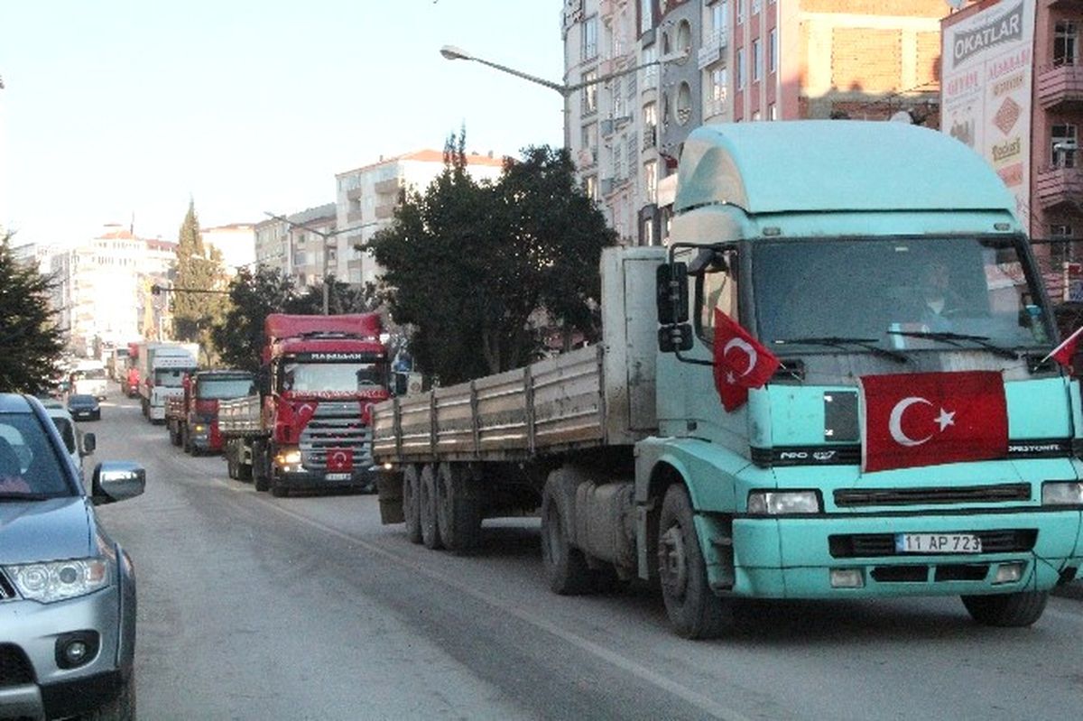 Bilecik Kamyoncular Kooperatifi\'nden "Teröre Lanet Konvoyu"