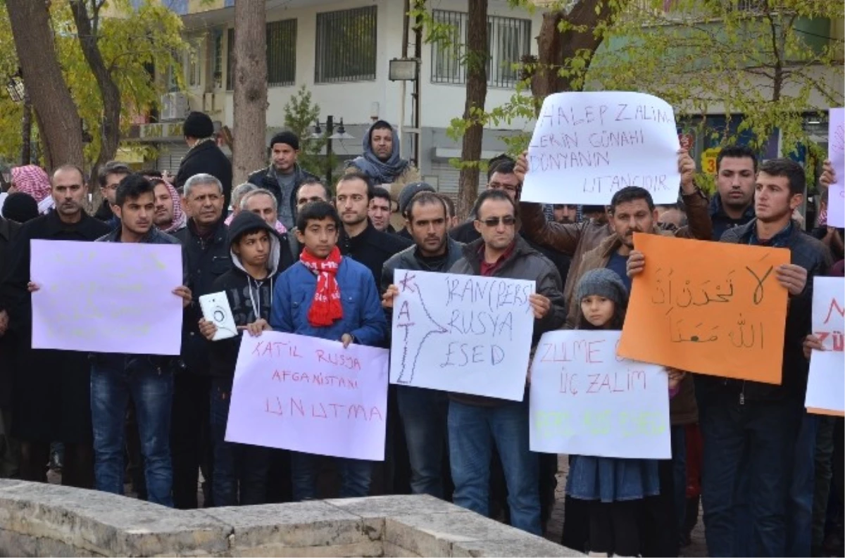 Viranşehir\'de Stk\'lar Halep Katliamını Protesto Etti