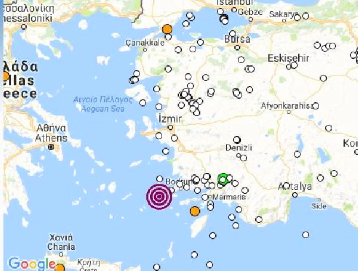 Ege Denizi\'nde 5.1\'lik Deprem Datça\'da Şiddetli Hissedildi