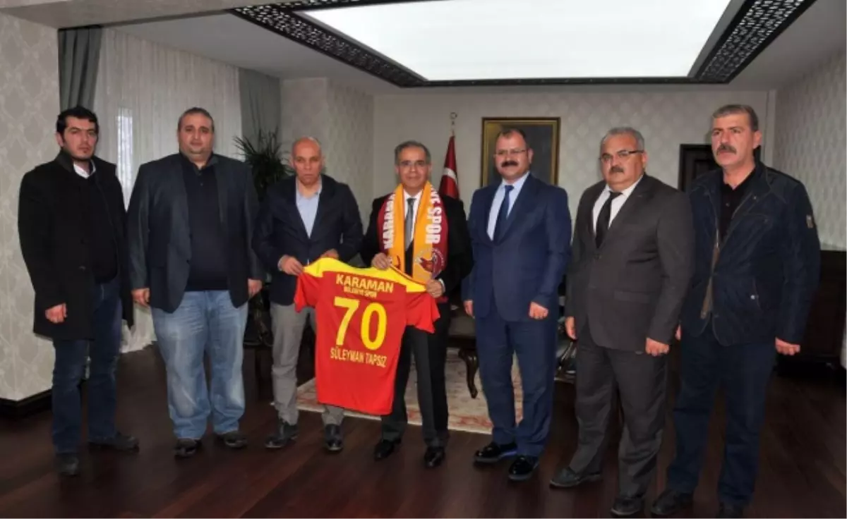 Karaman Belediyespor Yönetiminden Vali Tapsız\'a Ziyaret