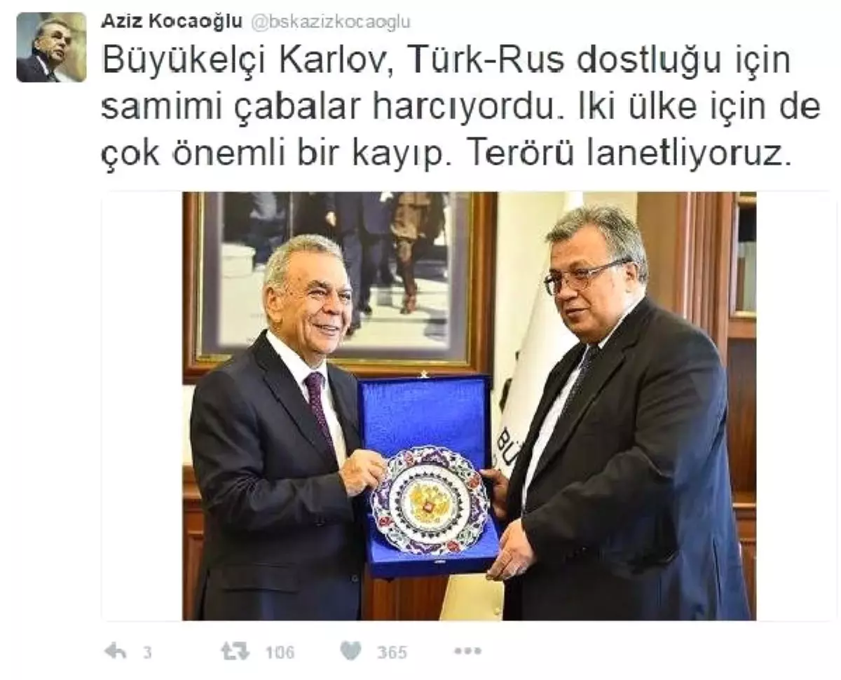 Kocaoğlu, Karlov\'un Ziyaret Fotoğrafını Paylaştı