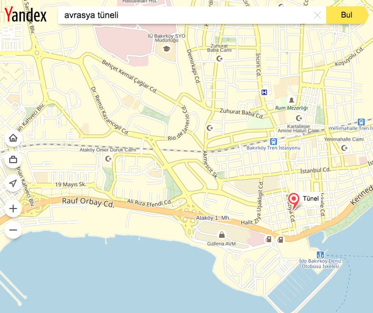 Avrasya Tüneli Yandex Navigasyon ve Haritalar\'a Eklendi