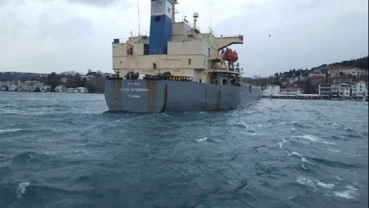 Yeniköy\'de Kuru Yük Gemisi Karaya Oturdu (3)