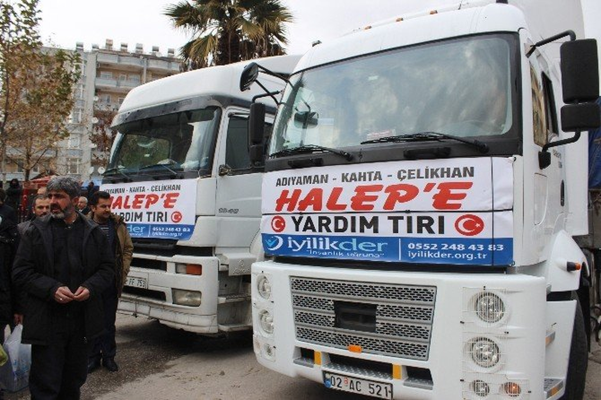 Adıyaman\'dan Halep\'e 4 Tır Yardım