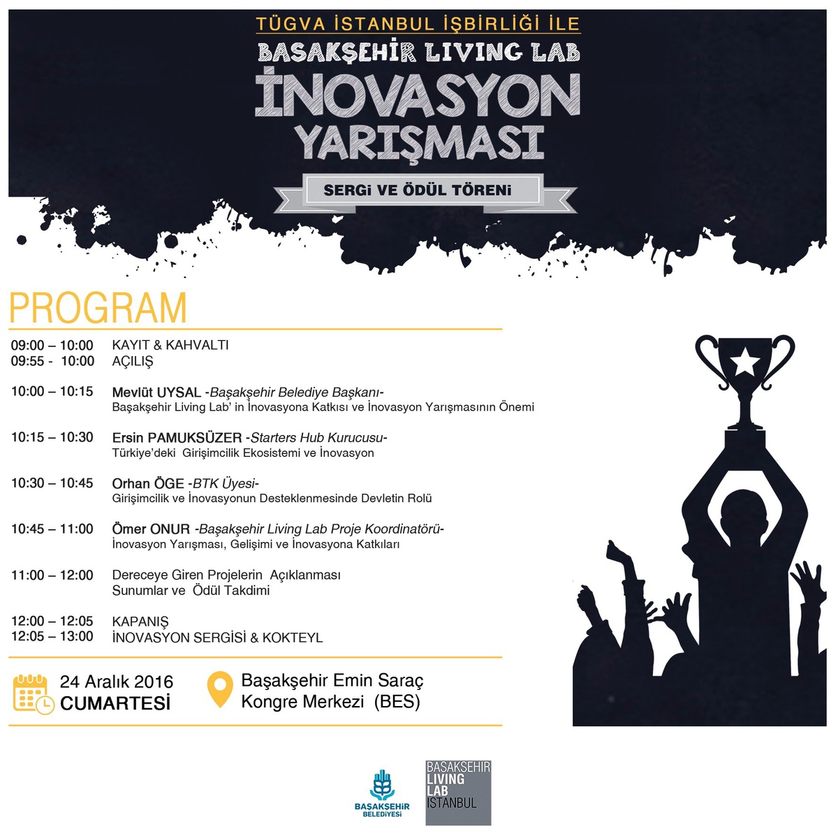 Başakşehir Living Lab İnovasyon Yarışması Sergisi ve Ödül Töreni Daveti