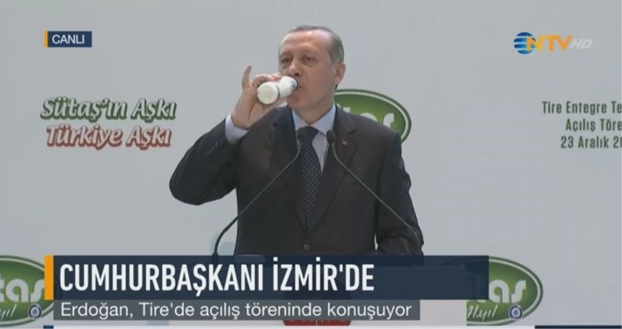 Cumhurbaşkanı Erdoğan\'dan "Milli İçki" Tepkisi: Canlı Yayında Ayran İçti