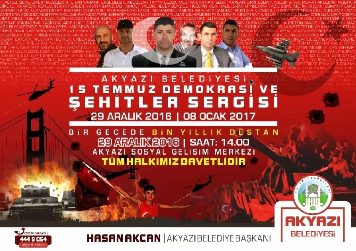 Akyazı\'da 15 Temmuz Şehit ve Gazileri Anısına Fotoğraf Sergisi Açılacak