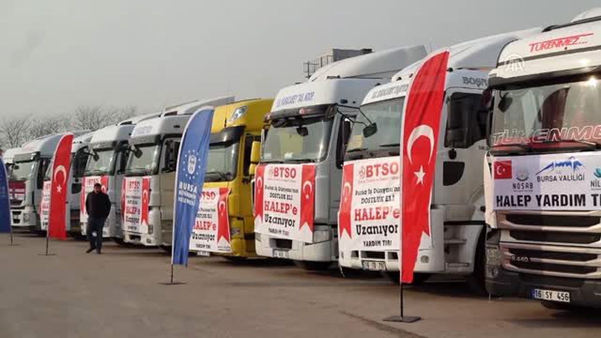 Bursa\'dan Haleplilere 20 Tır Yardım Gönderildi