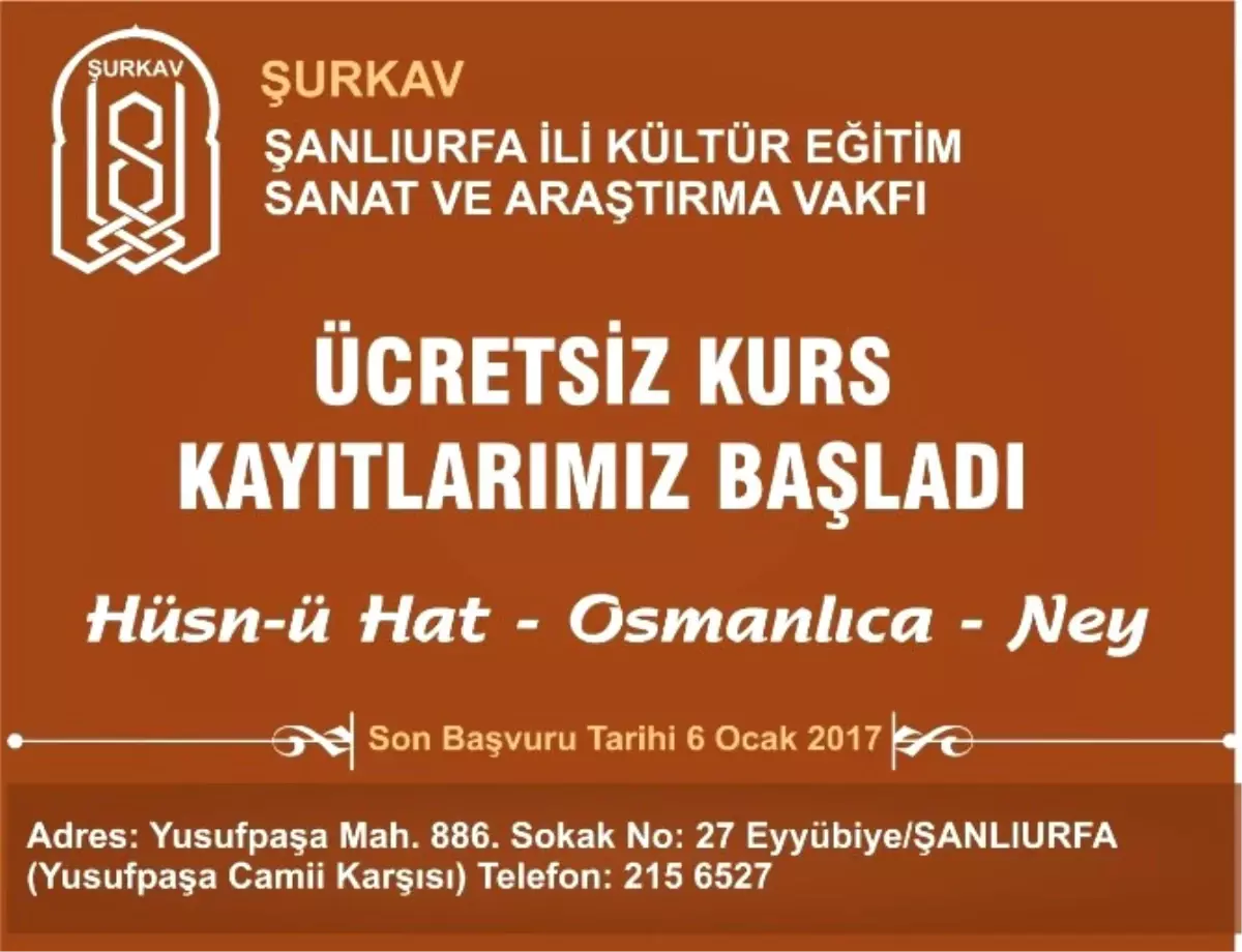 Şurkav\'dan Ücretsiz Kurs Kayıtları Devam Ediyor