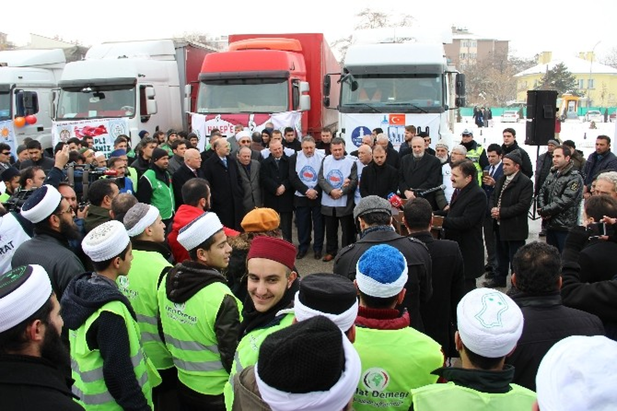 Erzurum\'dan Halep\'e 16 Tır Yardım Gönderildi