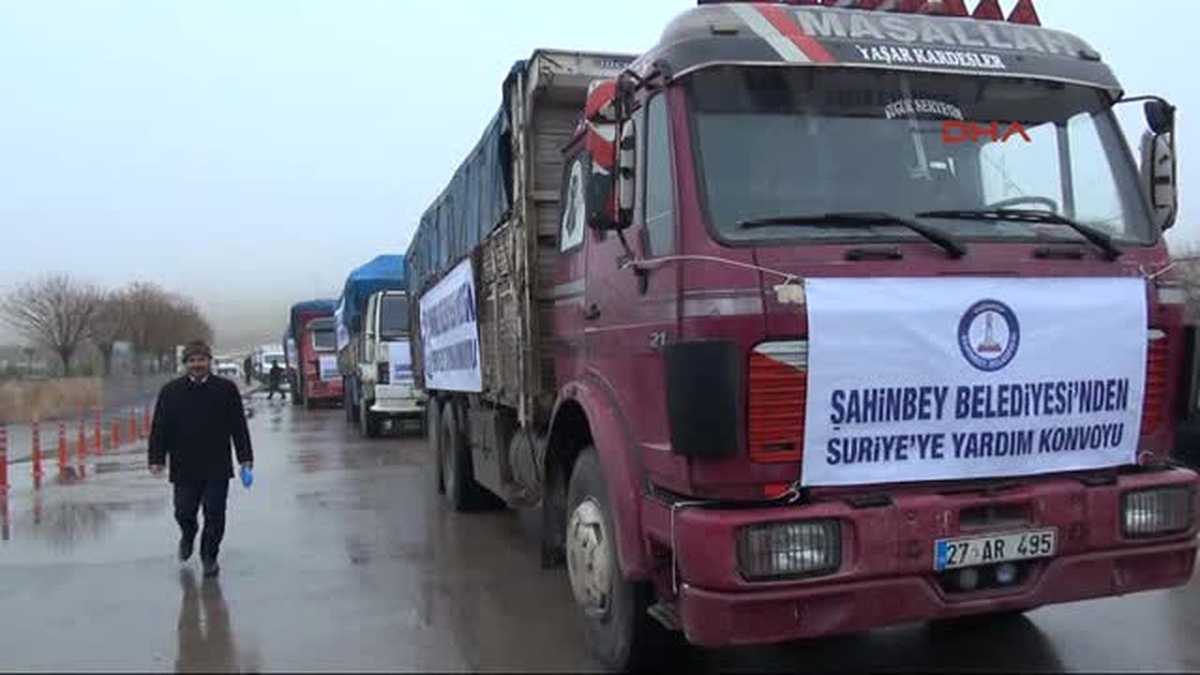 Gaziantep\'ten, Suriye\'ye 5 Kamyon Yardım
