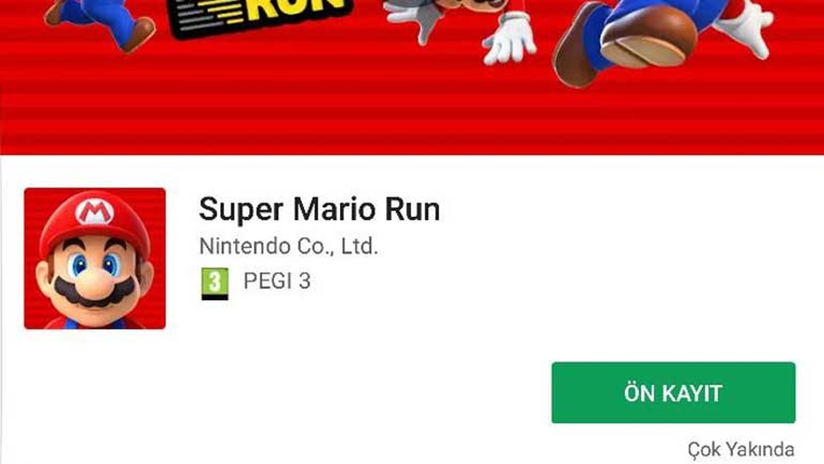Super Mario Run, Play Store\'da!