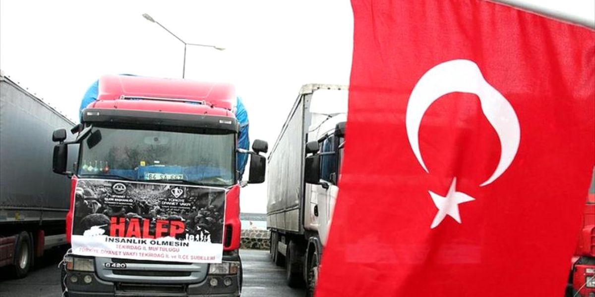 Ağrı\'dan Haleplilere 6 Tır Yardım